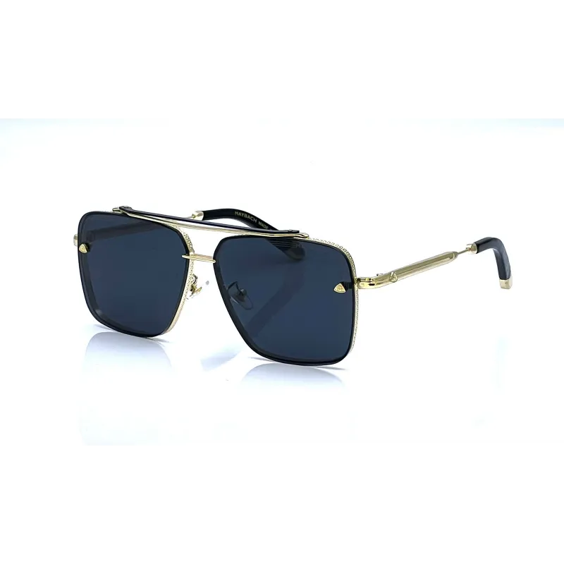 Buy Maybach Black Gold Shade Square Sunglasses