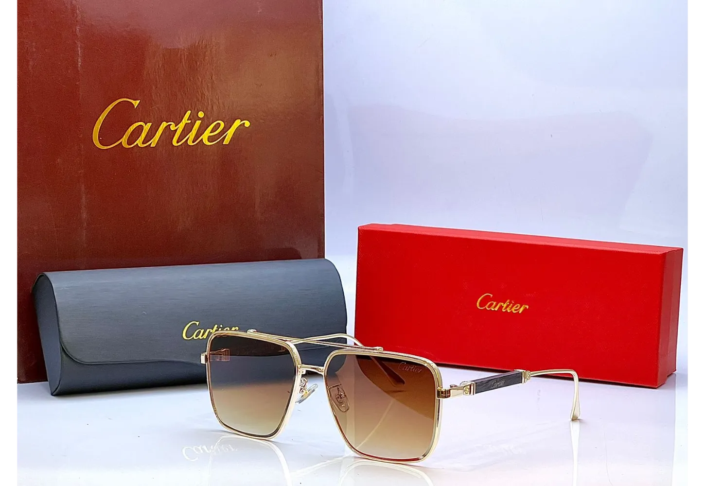 Cartier 23064 Golden Brown Sunglasses