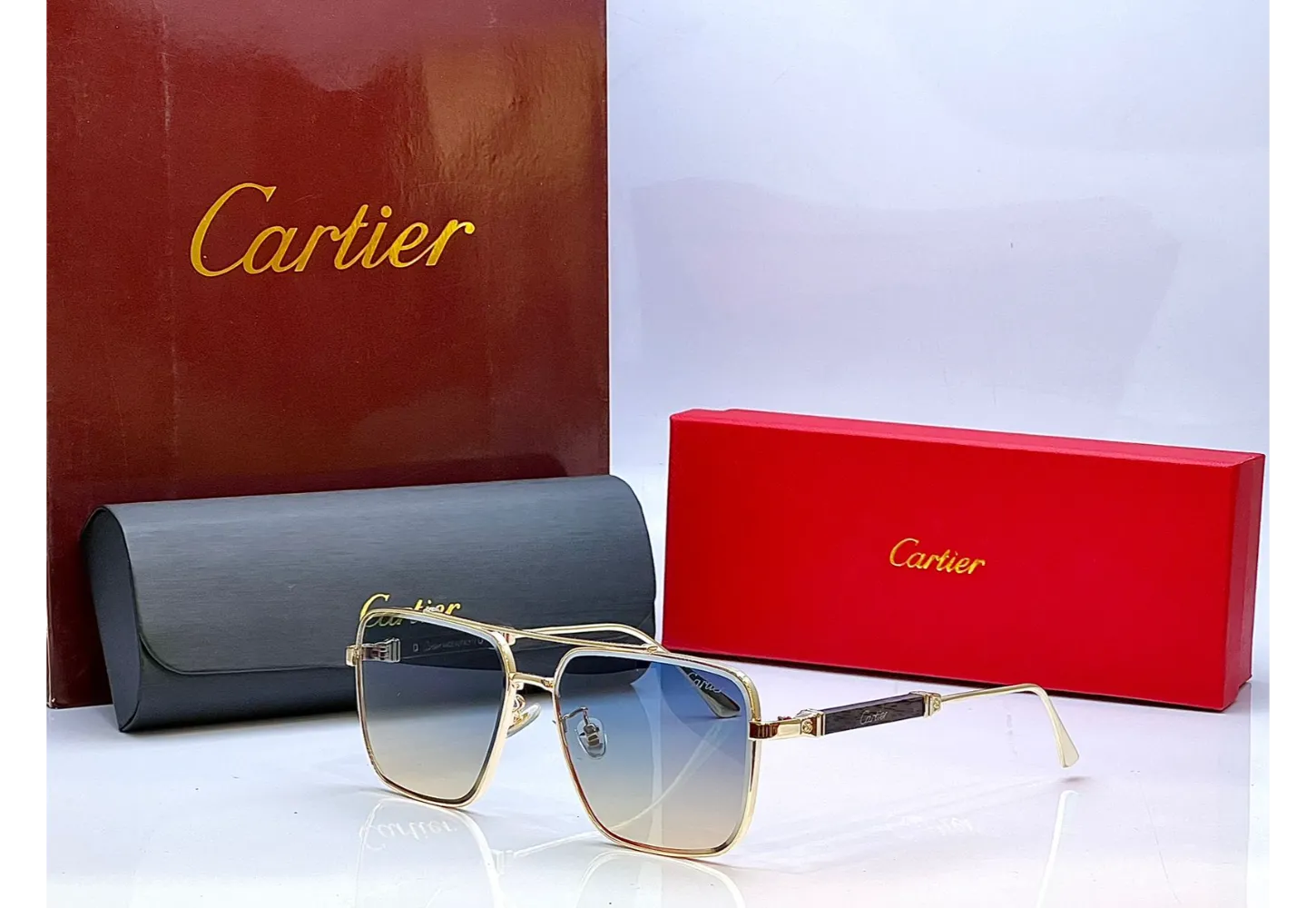 Cartier 23064 Golden Double Shade Sunglasses