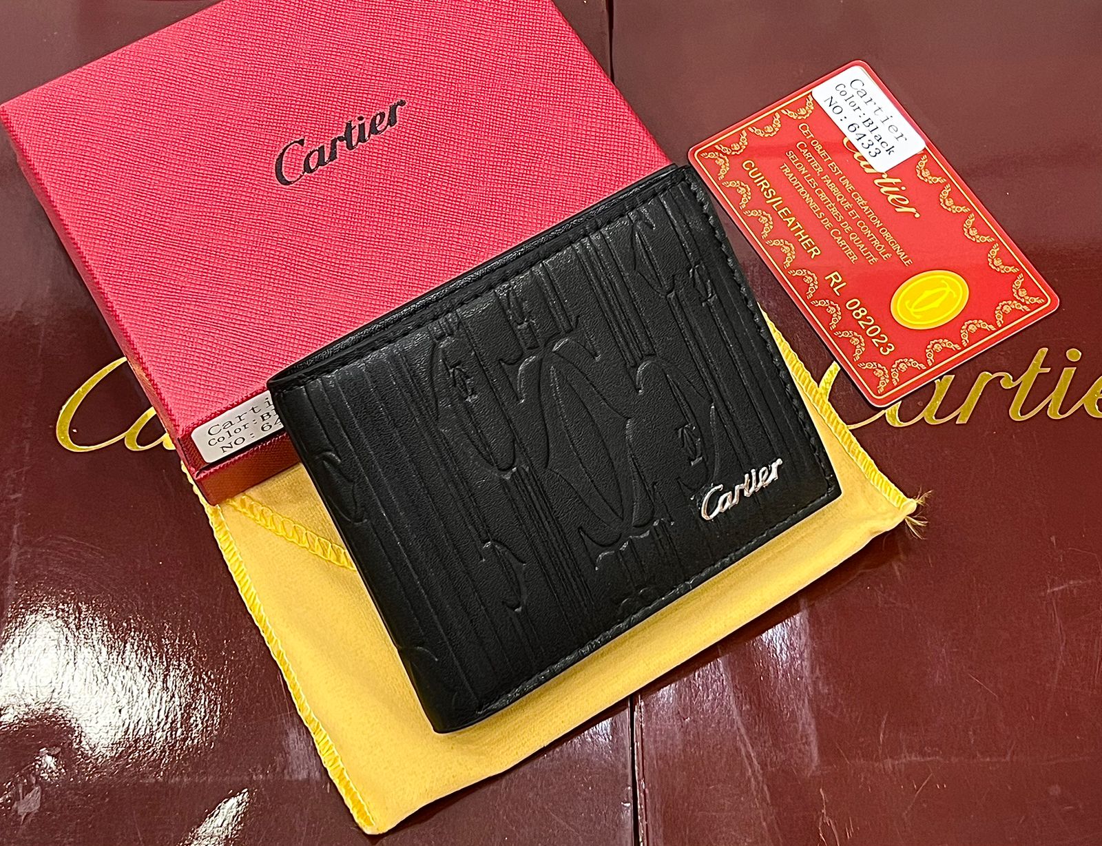 Cartier Black Leather Wallet for Men