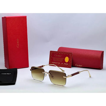 Cartier 3031 Brown Gold Sunglasses