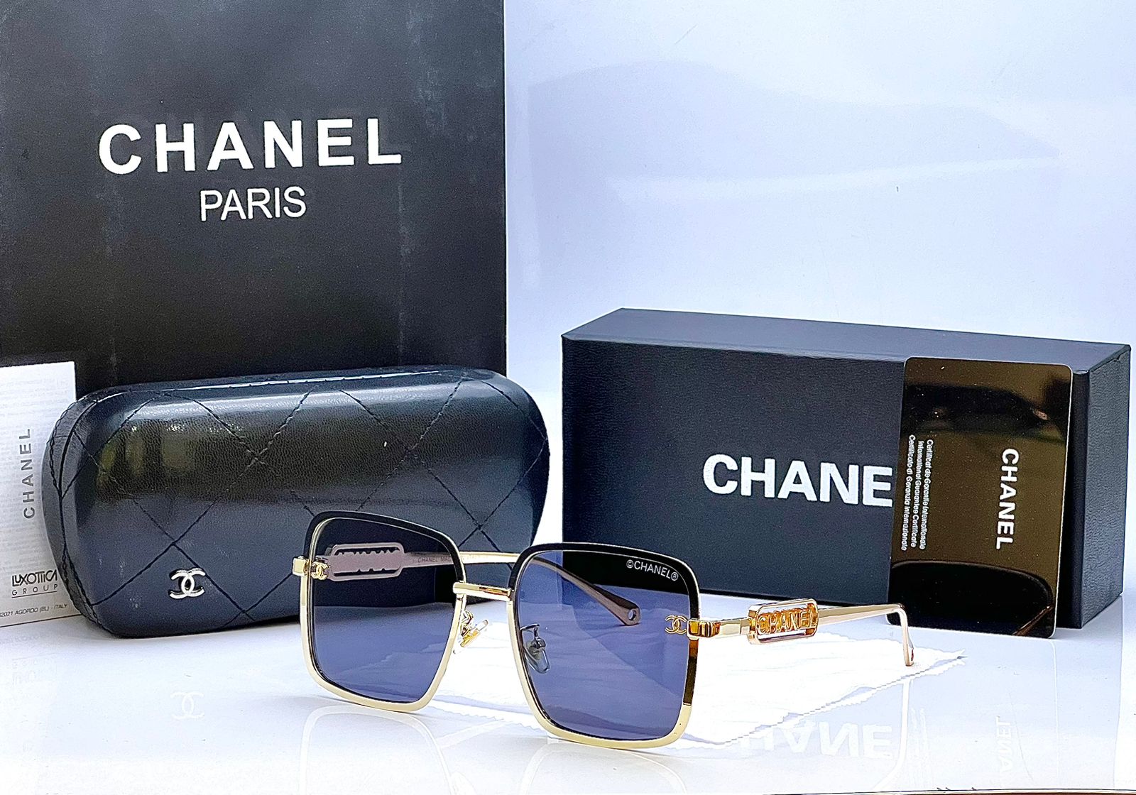 Chanel 5063 Golden Black Square Sunglasses