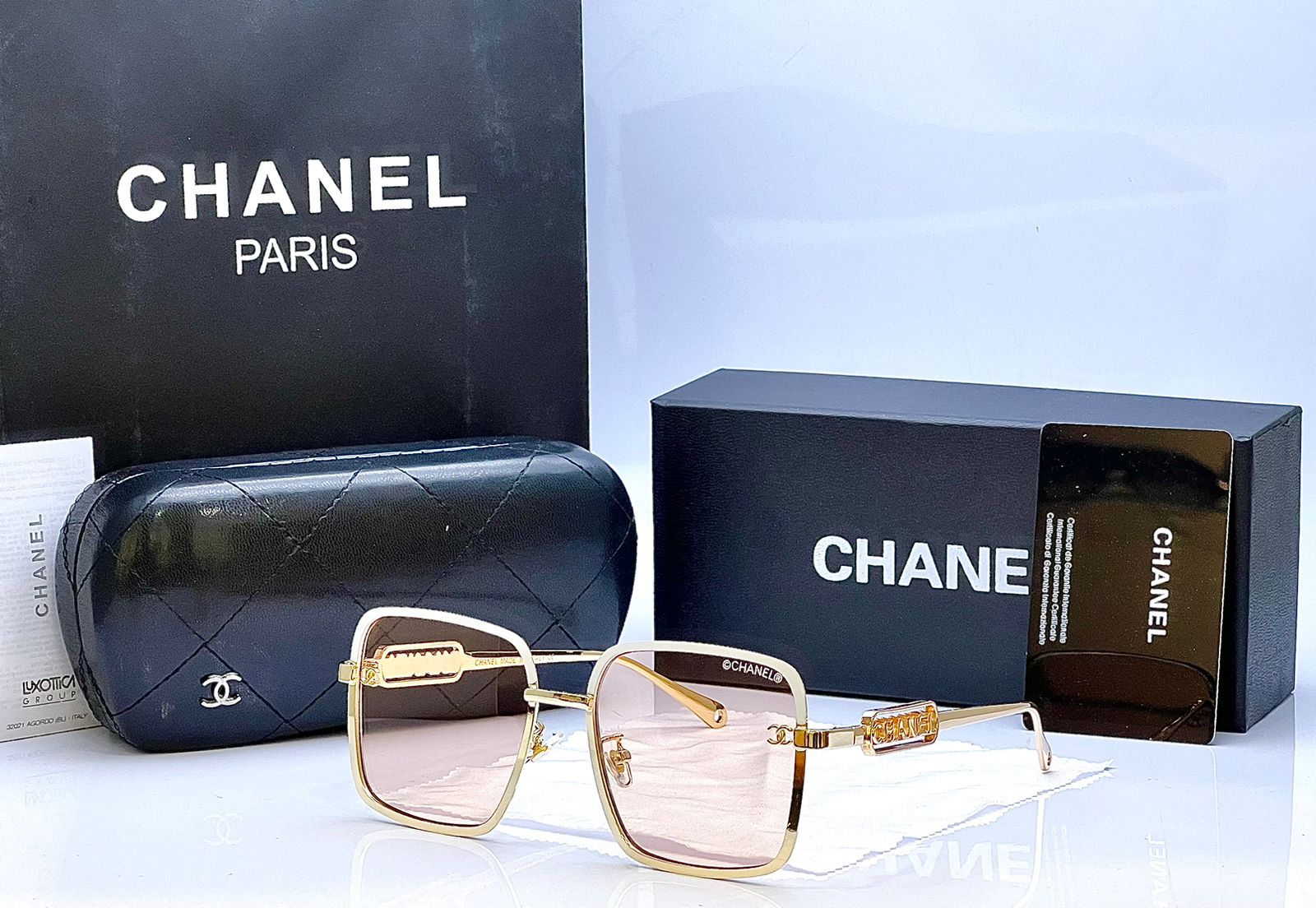 Chanel 5063 Golden White Square Sunglasses
