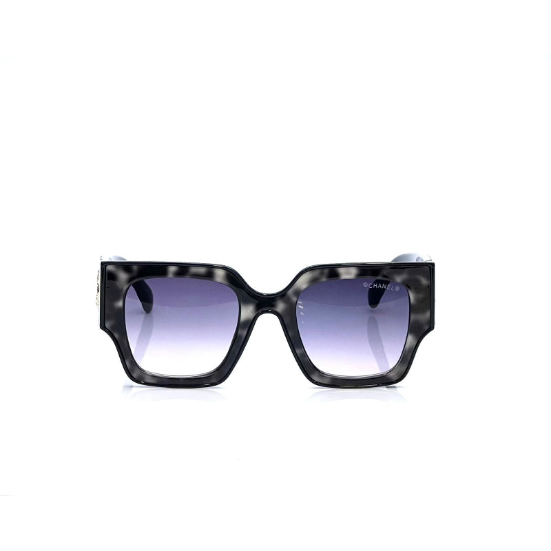 Chanel 8392 Grayish Printed Black Square Sunglass