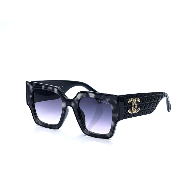 Chanel 8392 Grayish Printed Black Square Sunglasses