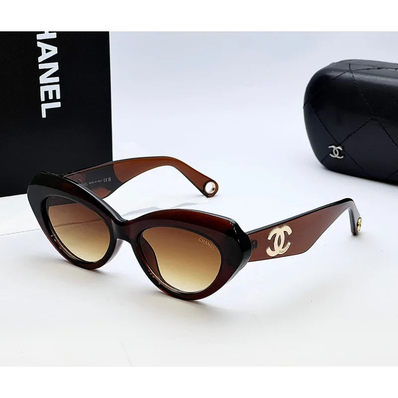 Chanel Cat Eye Sunglasses Brown