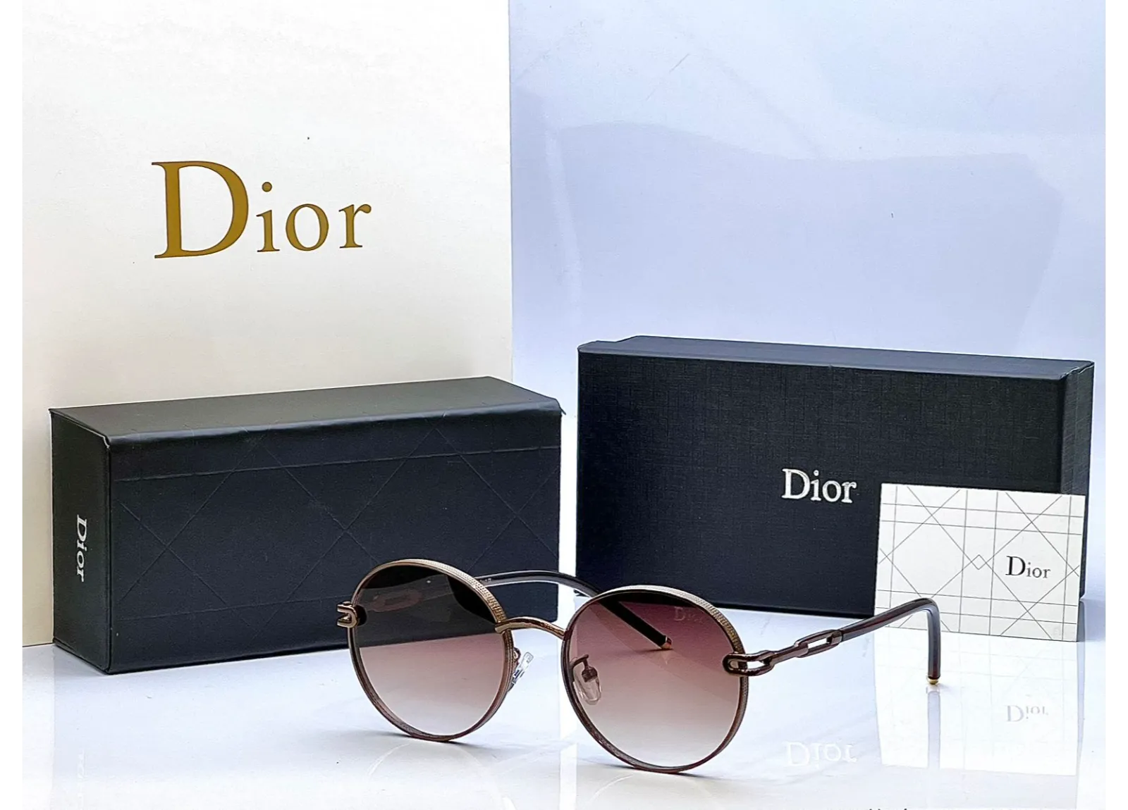 Dior Round Brown Sunglasses