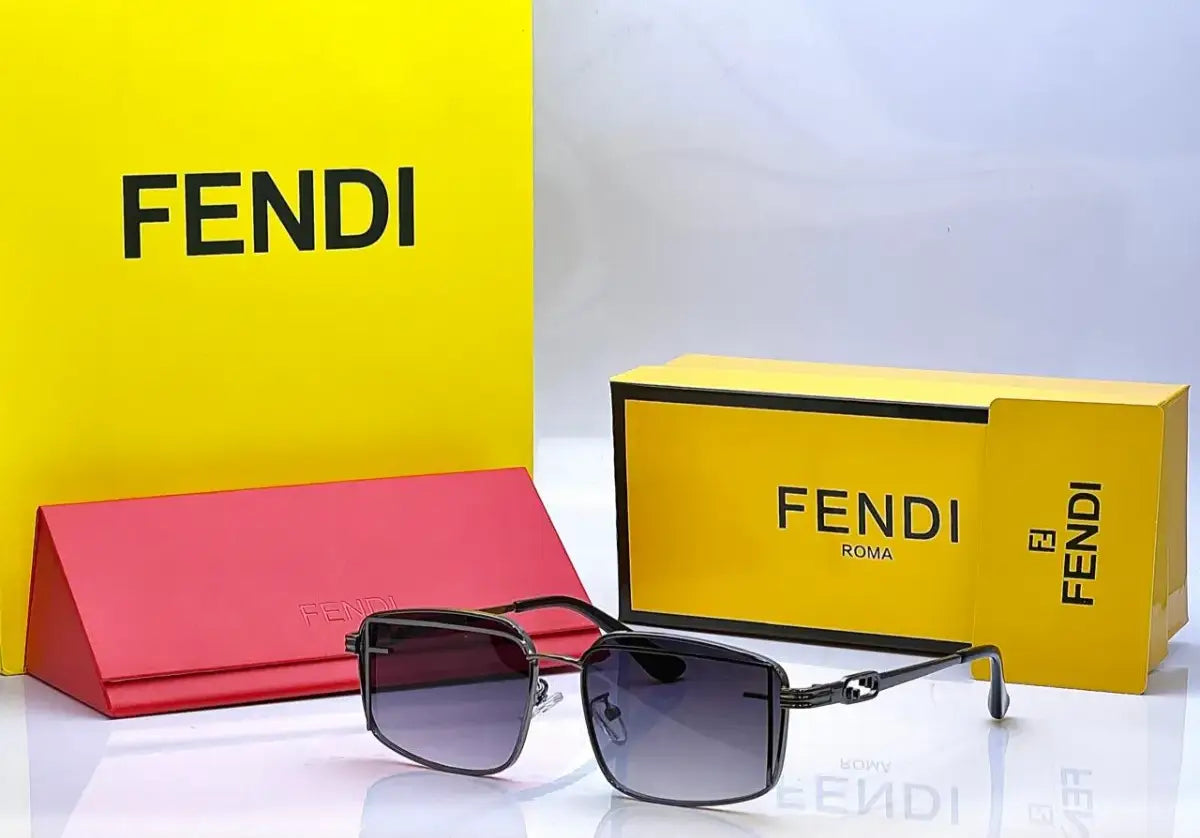 Fendi 2484 Gun Metallic Eye Shape Sunglasses