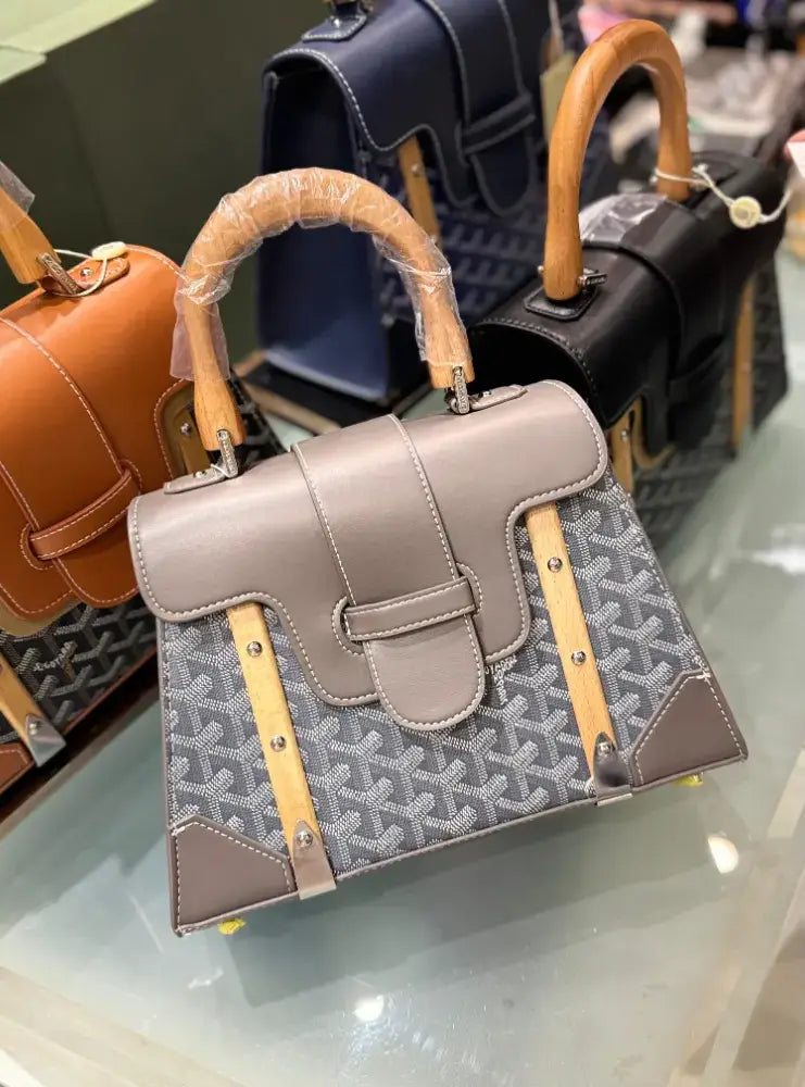 Goyard Saigon PM Handle Bag Gray Color