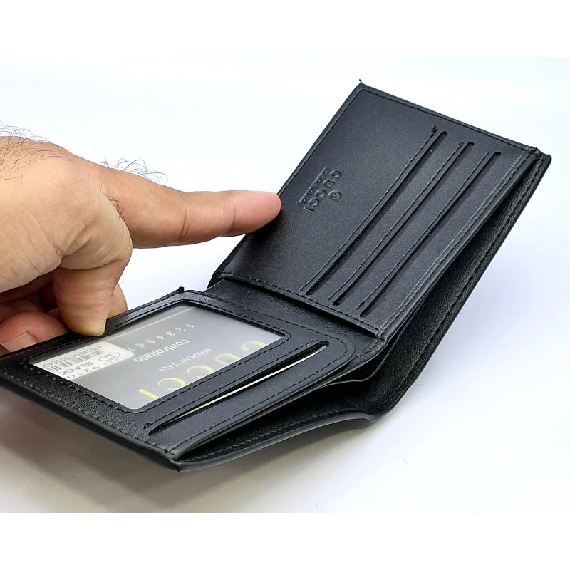 Gucci Black Texture Wallets Inside Logo