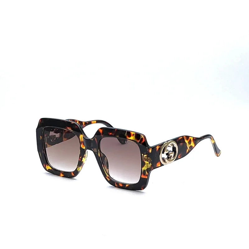 Gucci Brown Tiger Print Oversized Sunglasses