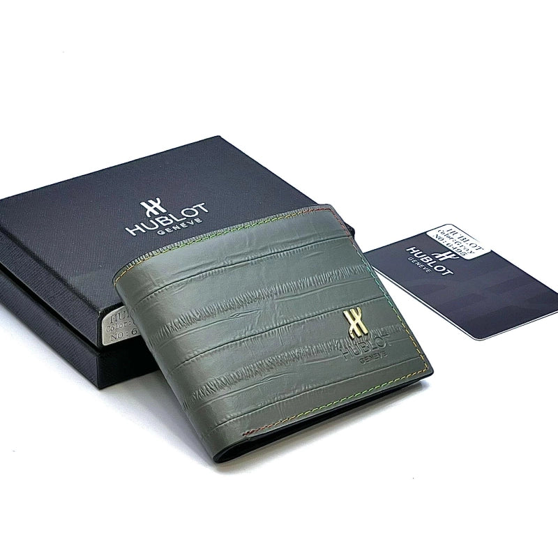 Hublot Gray Leather Wallet for Men
