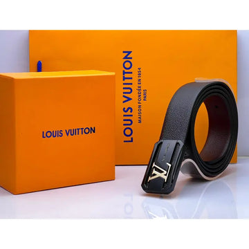 Louis Vuitton Gun Metallic Simple Buckle Belt