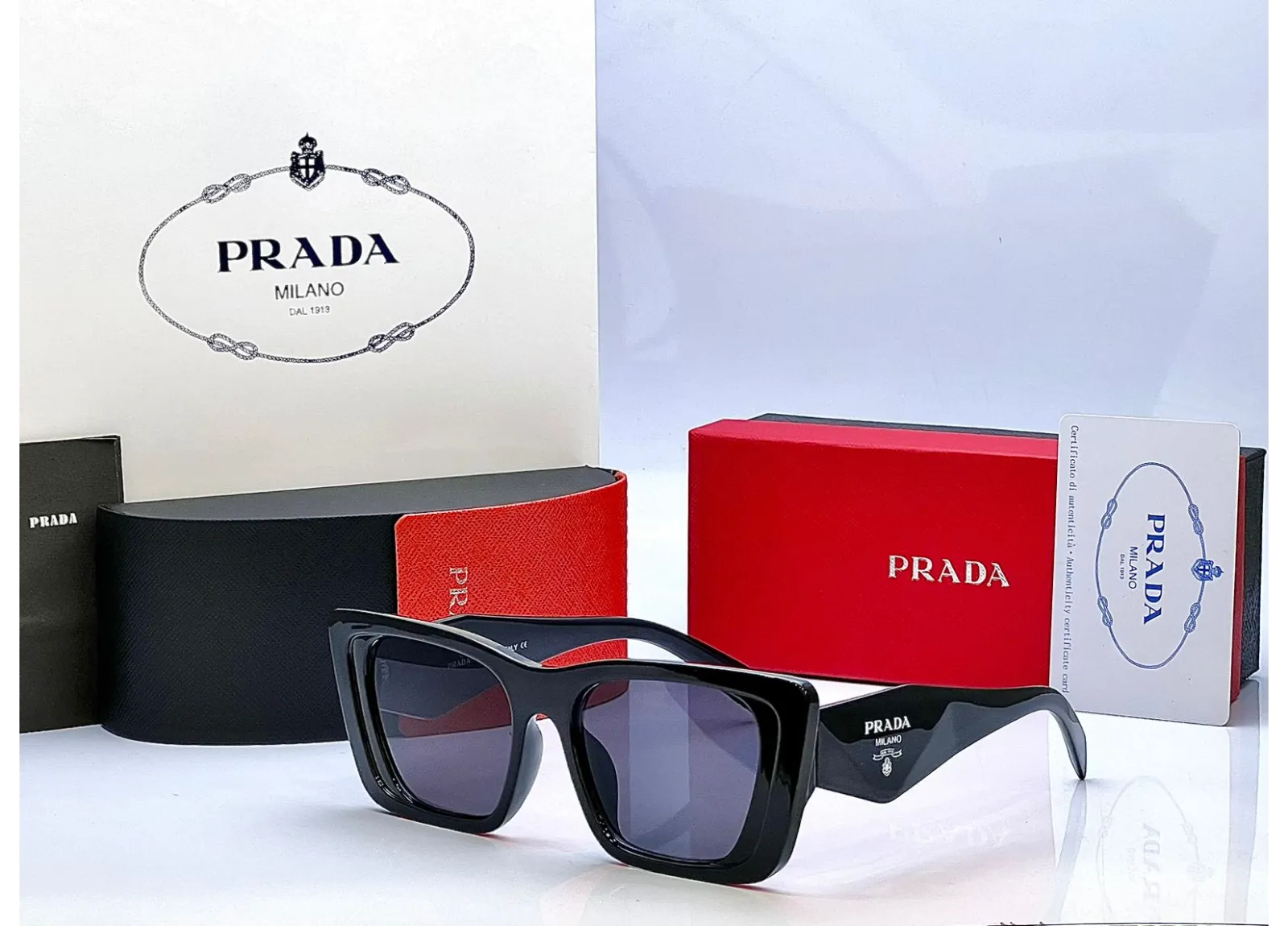 Prada 6076 Black Cat Eye Sunglasses