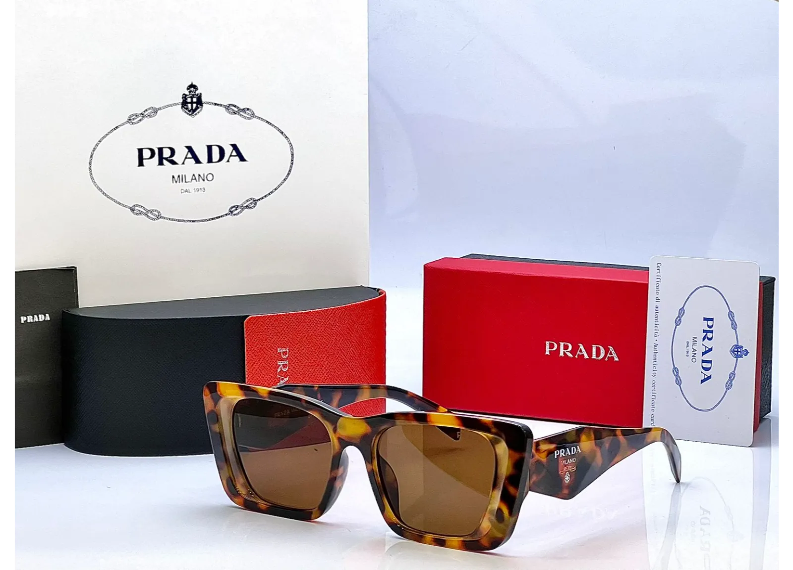 Prada 6076 Brown Cat Eye Sunglasses