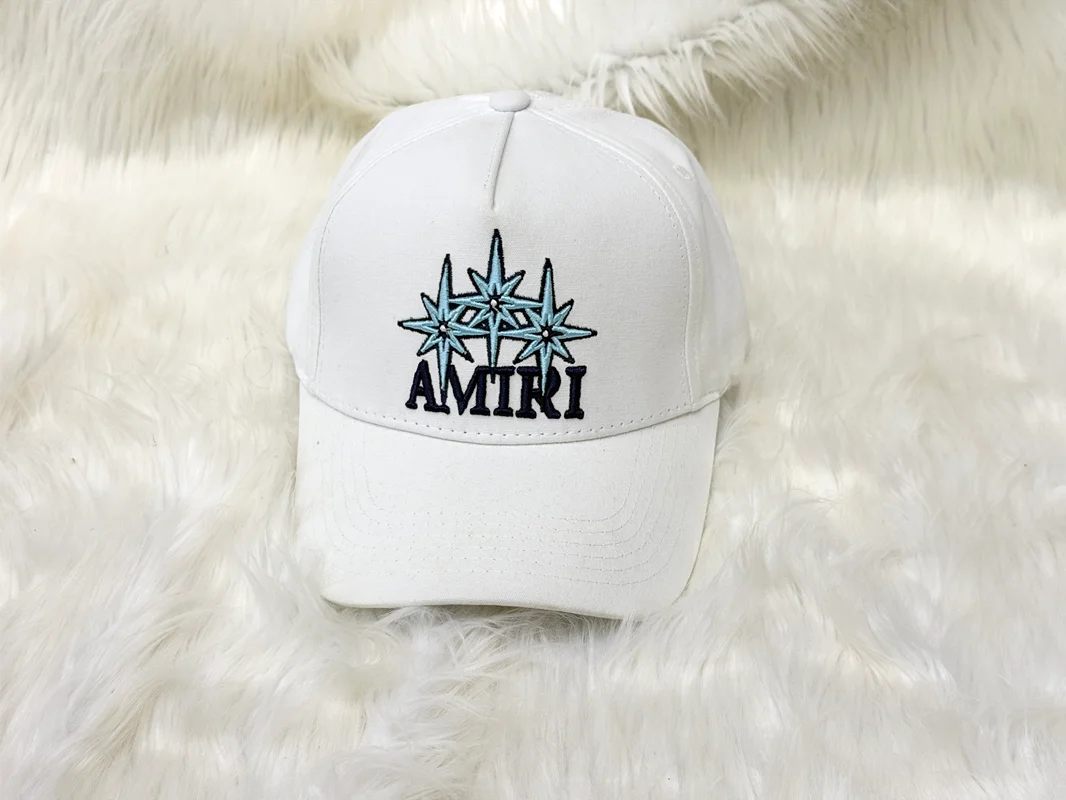 AMIRI 3 Star Trucker Cap White Blue