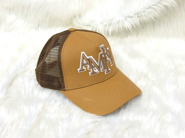 AMIRI Brown MA Embroidered Trucker Cap