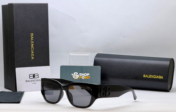 Balenciaga Black Rectangular Sunglasses