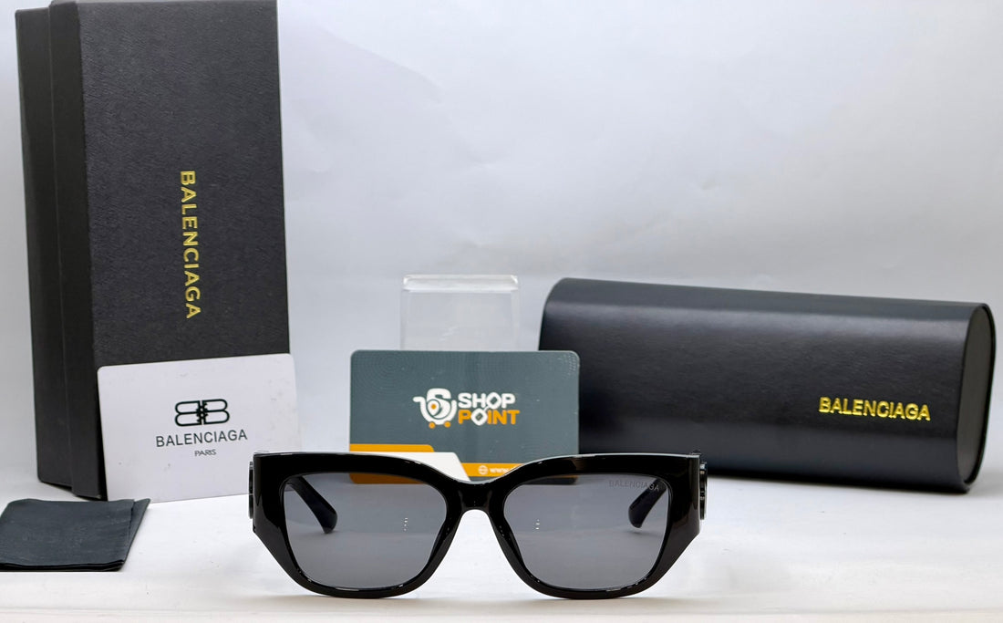 Balenciaga Black Rectangular Sunglasses