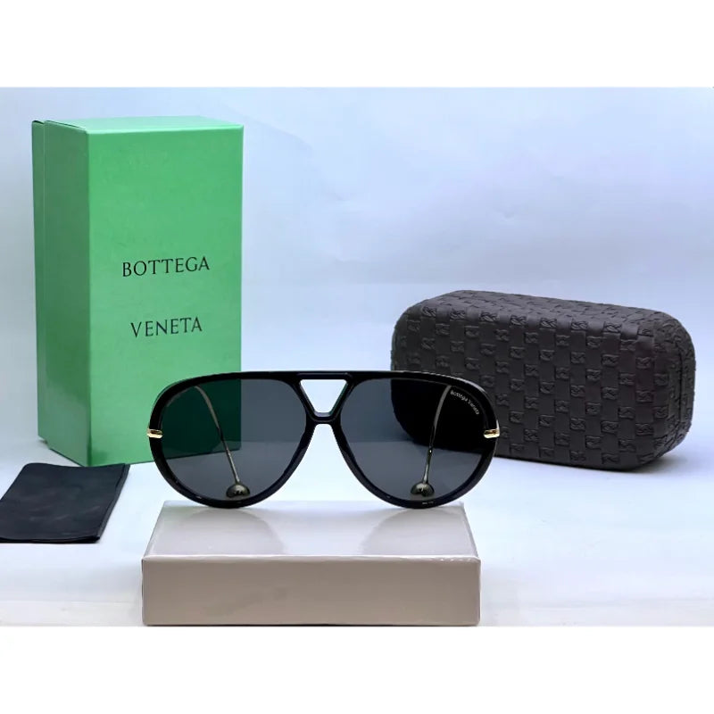Bottega Veneta Drop Aviator Sunglasses (Black)