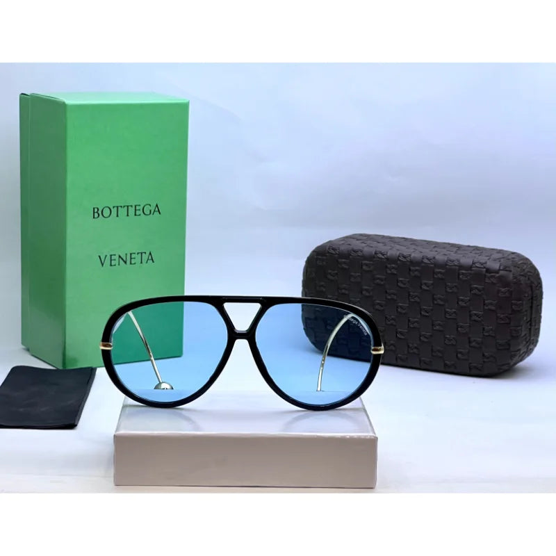 Bottega Veneta Drop Aviator Sunglasses (Blue)