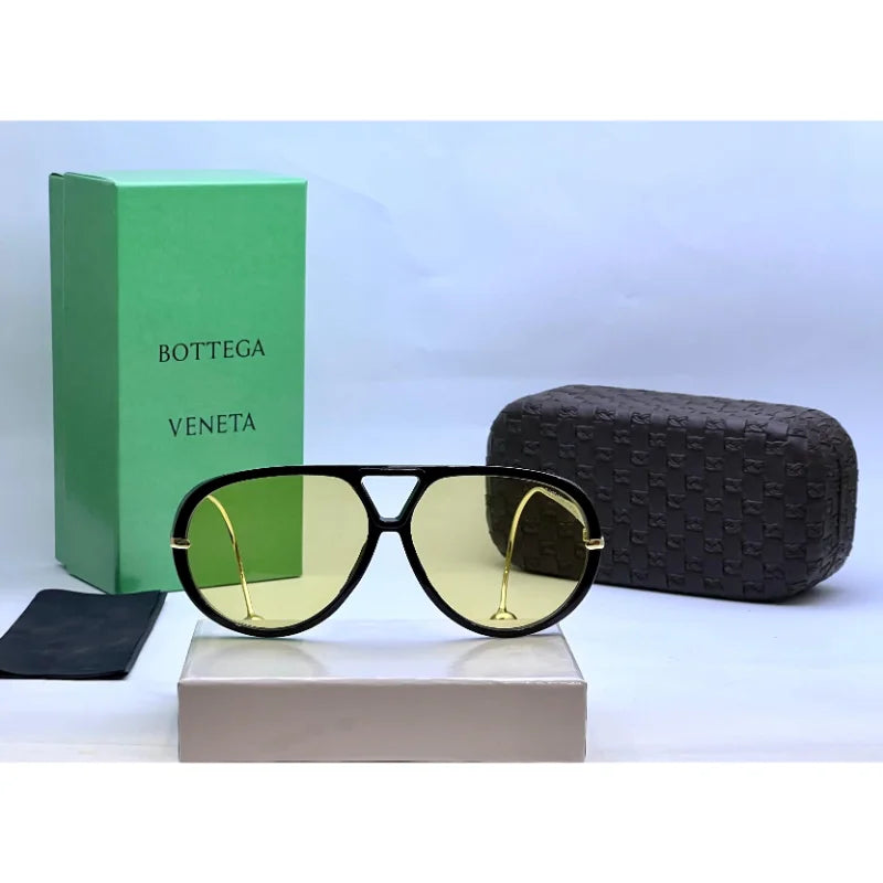 Bottega Veneta Drop Aviator Sunglasses (Yellow)