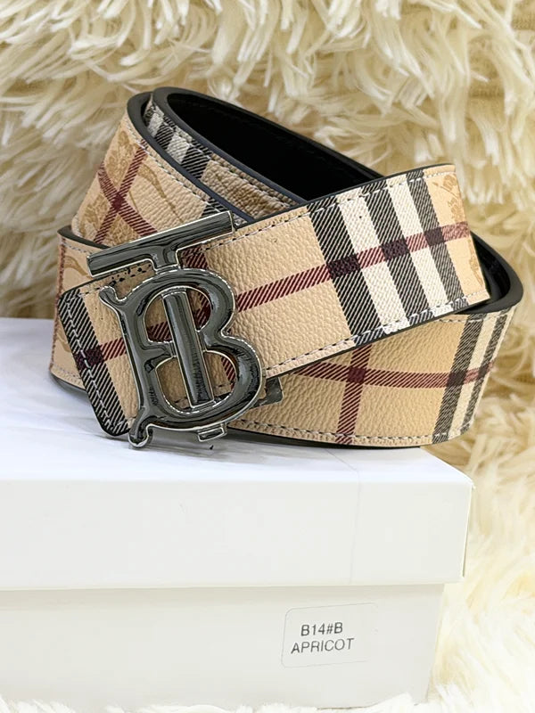 Burberry B14#B Apricot Check Belt & Wallet Set