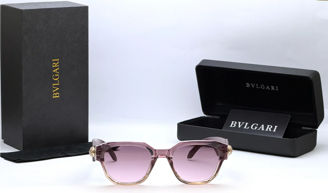 Bvlgari Pink Angular Sunglasses