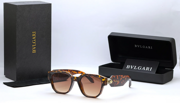 Bvlgari Tortoise Angular Sunglasses
