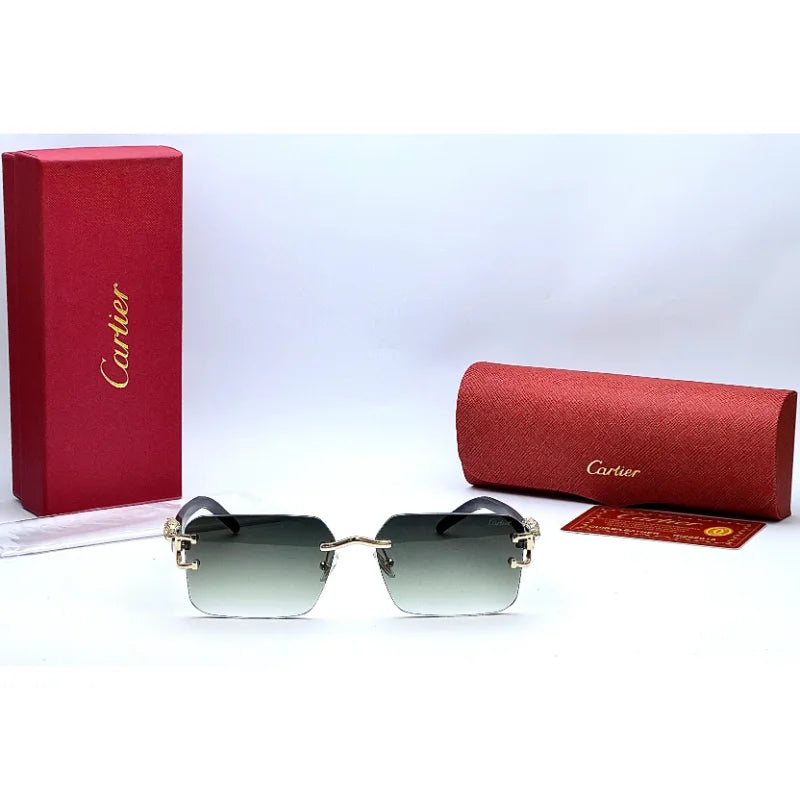 Cartier Grayish Rimless Sunglasses