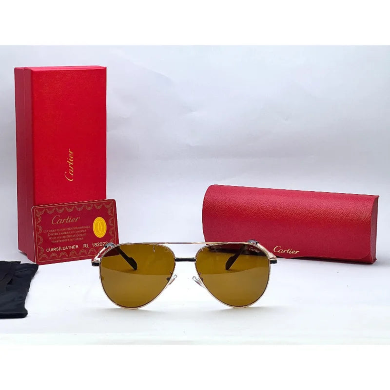 Cartier TJ72329 Golden Brown Sunglasses