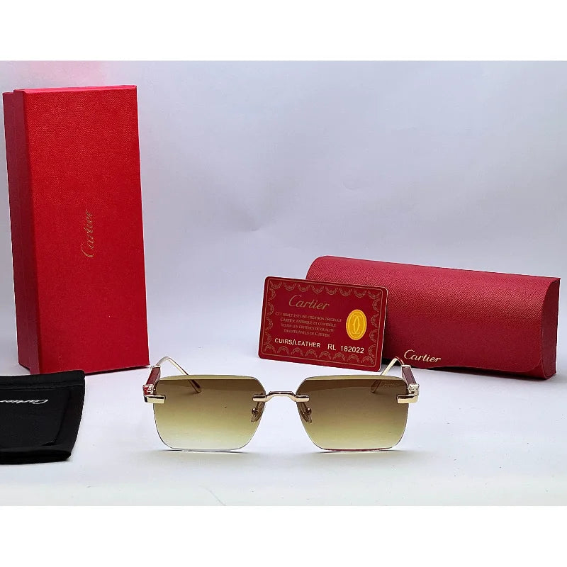 Cartier 3031 Brown Gold Sunglasses