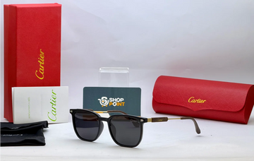 Cartier 4593 Matte Black Square Frame Sunglasses