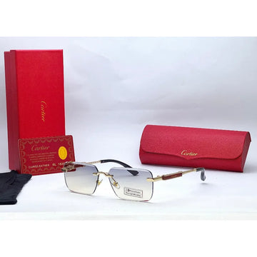 Cartier Brown Rimless Sunglasses