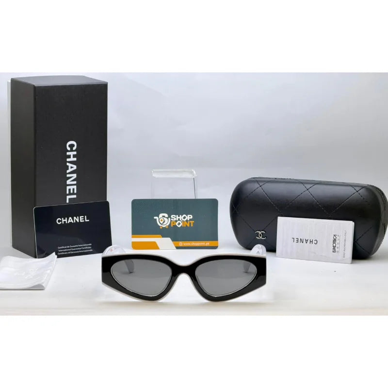 Chanel Black & White Cat Eye Sunglasses