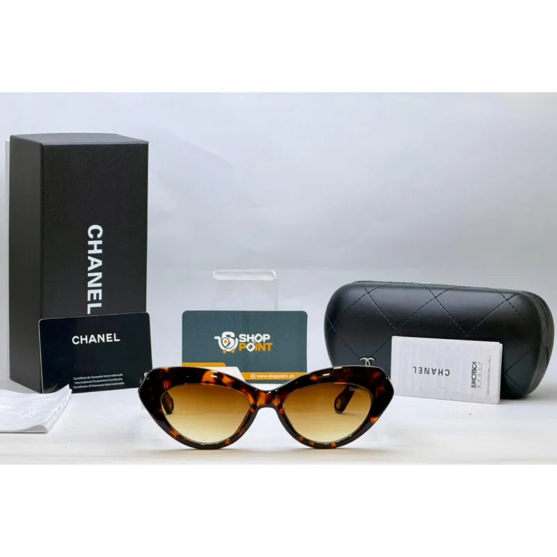 Chanel Brown Cat Eye Sunglasses