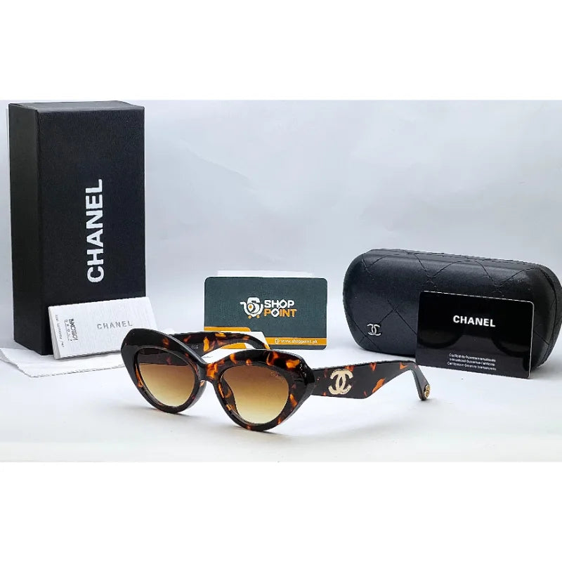 Chanel Brown Cat Eye Sunglasses