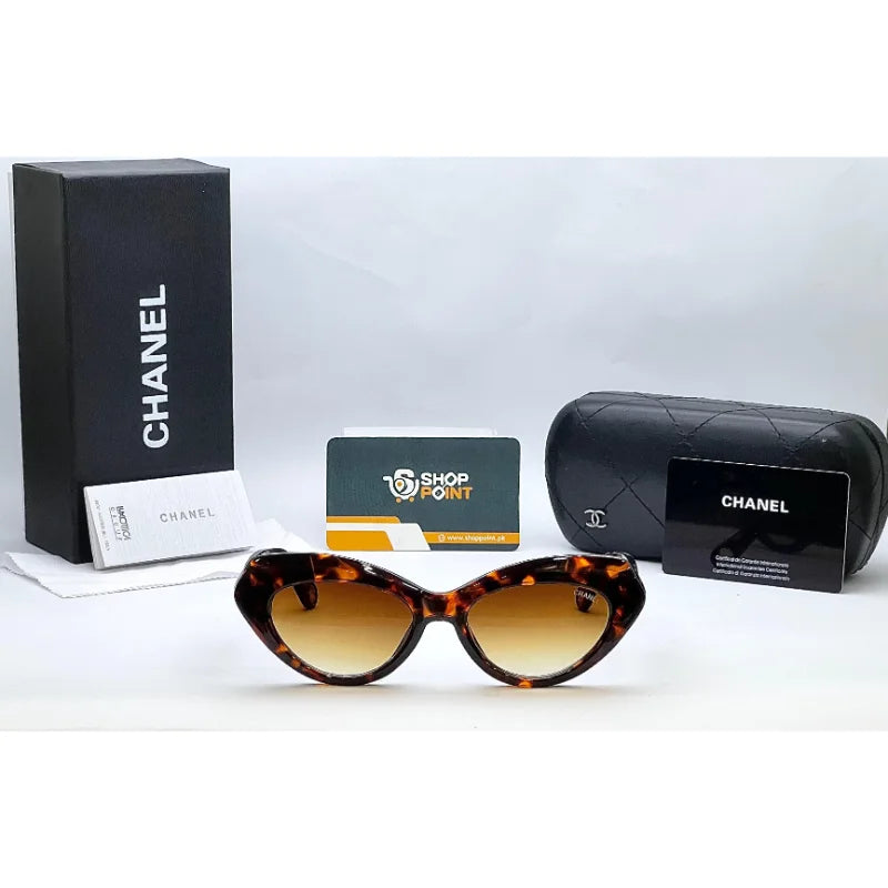 Chanel Brown Cat Eye Sunglasses