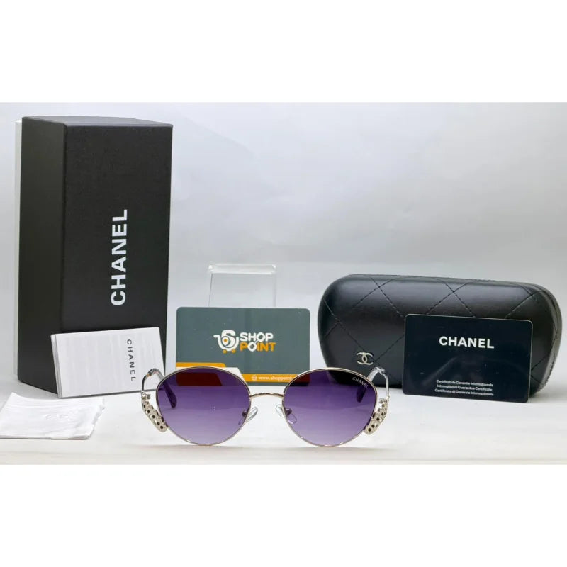 Chanel Violet Round Sunglasses