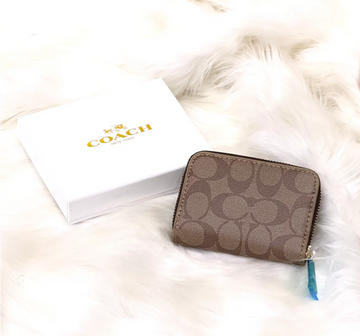 Coach Signature Canvas Zip Wallet – Khaki