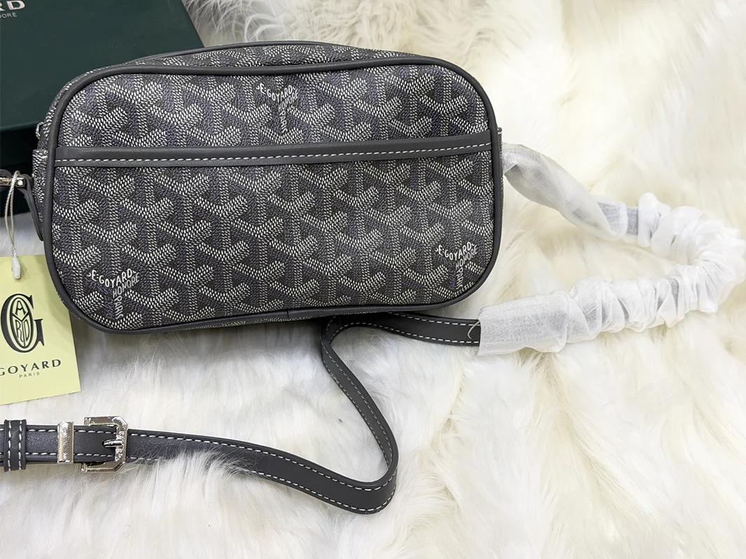 Goyard Cap-Vert Black Goyardine Crossbody Bag
