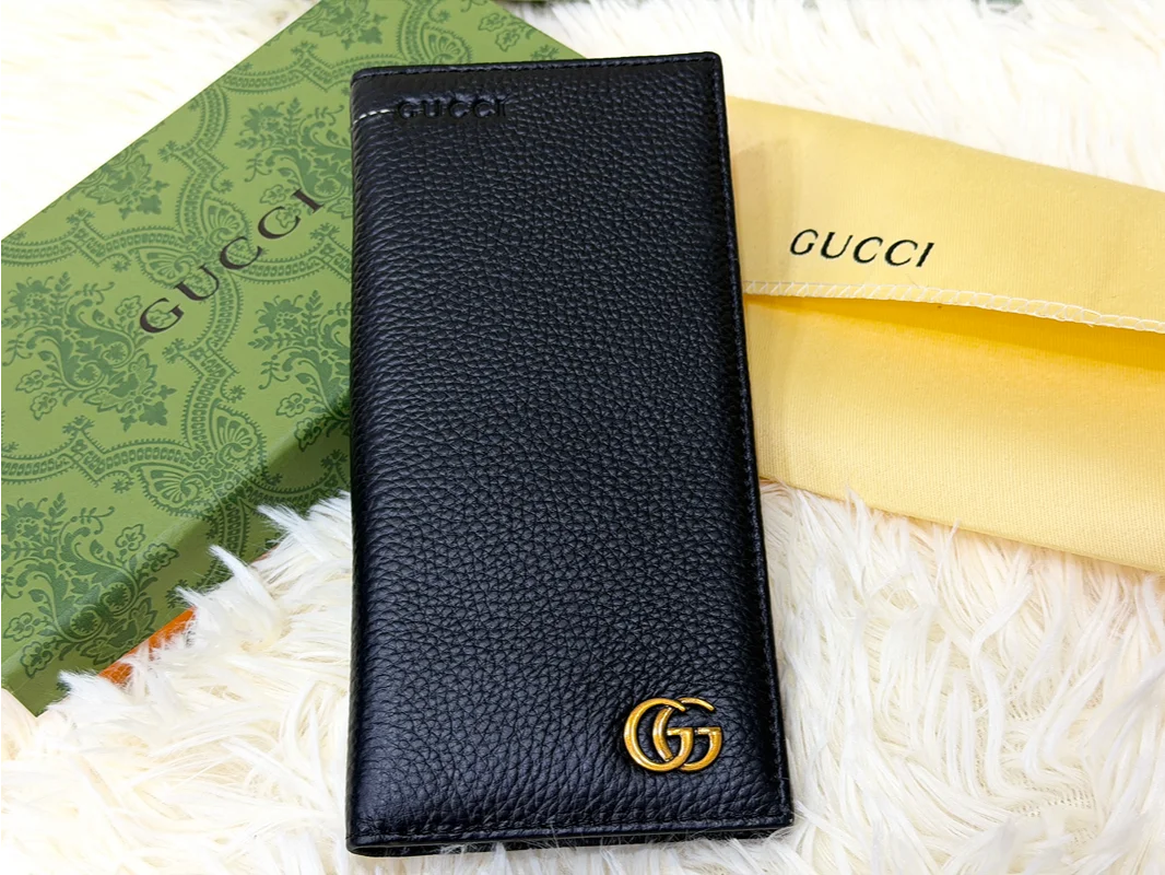 Gucci Black GG Logo Long Wallet