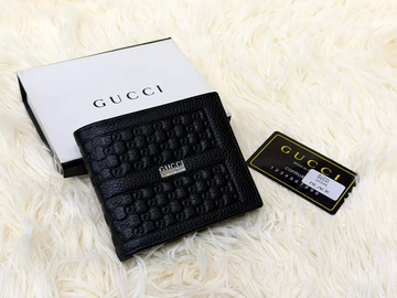 Gucci Black GG Monogram Bifold Wallet