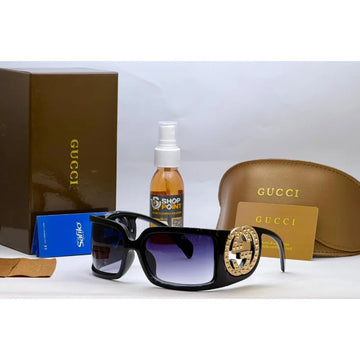 Gucci Black Rectangular Sunglasses