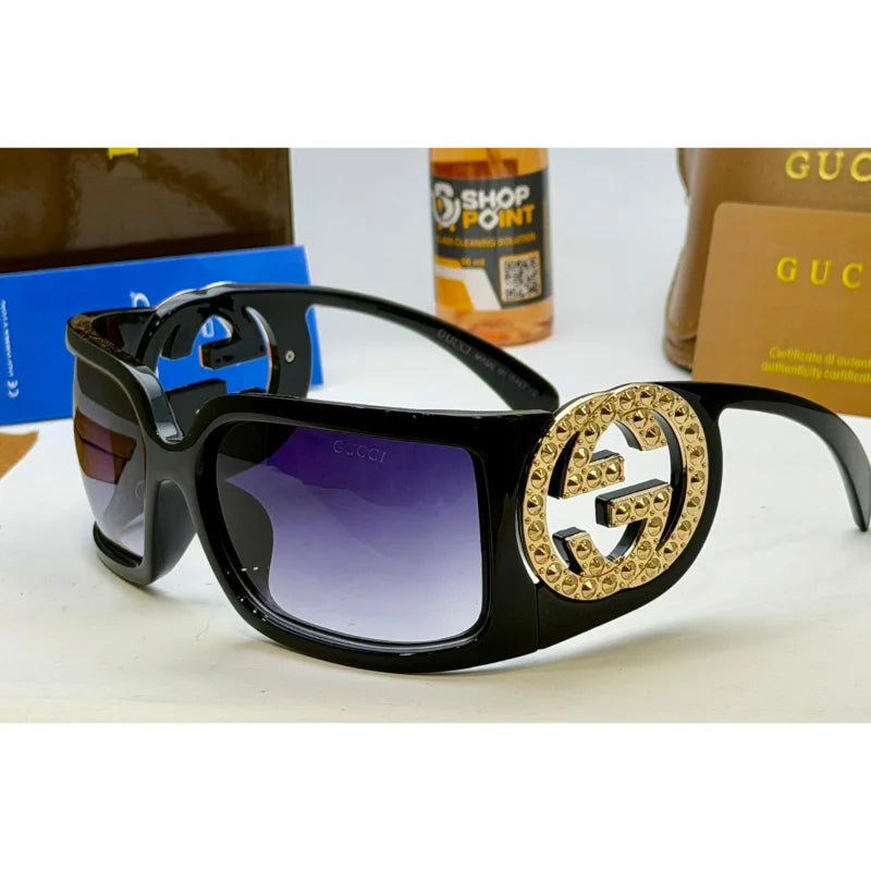 Gucci Black Rectangular Sunglasses