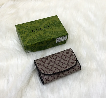 Gucci GG Supreme Brown Flap Card Holder for Women