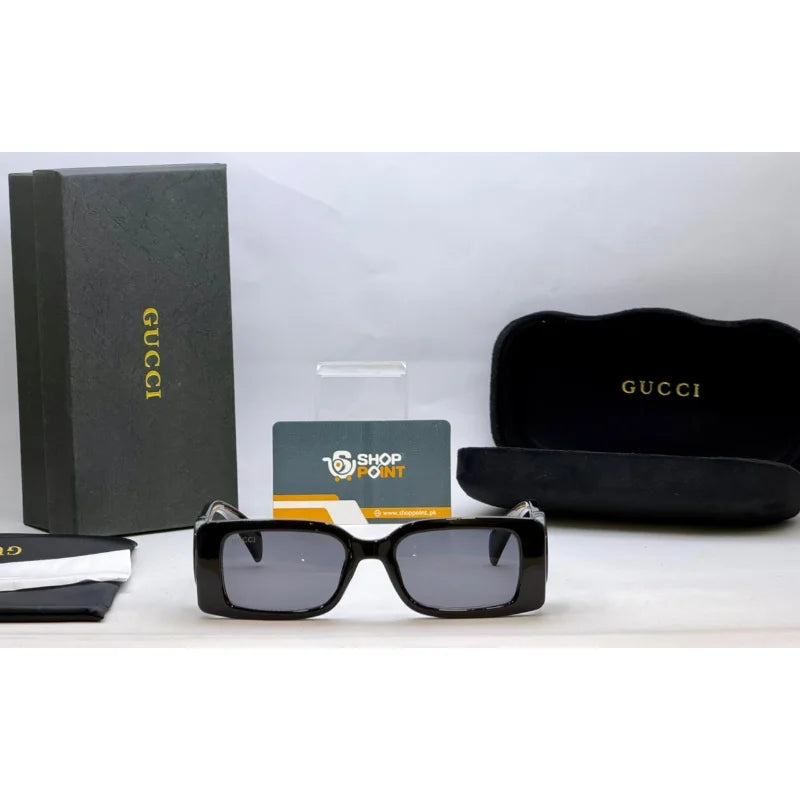 Gucci Rectangular Injection Black Sunglasses