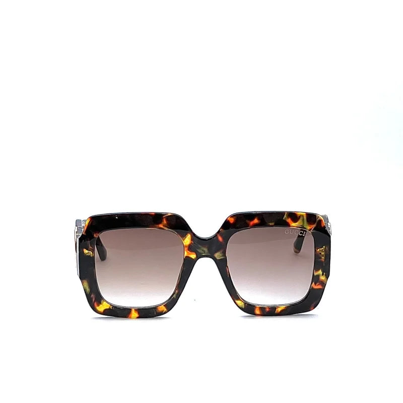 Gucci Brown Tiger Print Oversized Sunglasses