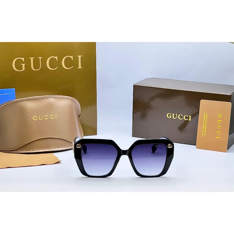 Gucci Hexagonal Black Sunglasses