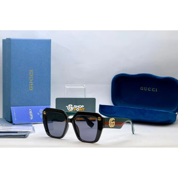 Gucci Hexagonal Black Sunglasses